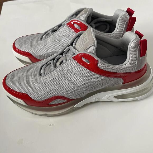 GIVENCHY Men\'s GIV 1 Mesh Clear-Sole Runner Sneakers size 9 Gray Red main image 6